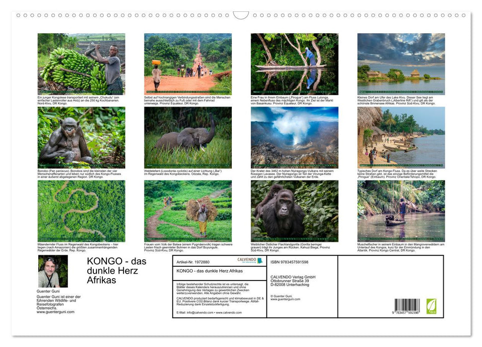 KONGO - das dunkle Herz Afrikas (CALVENDO Wandkalender 2026)