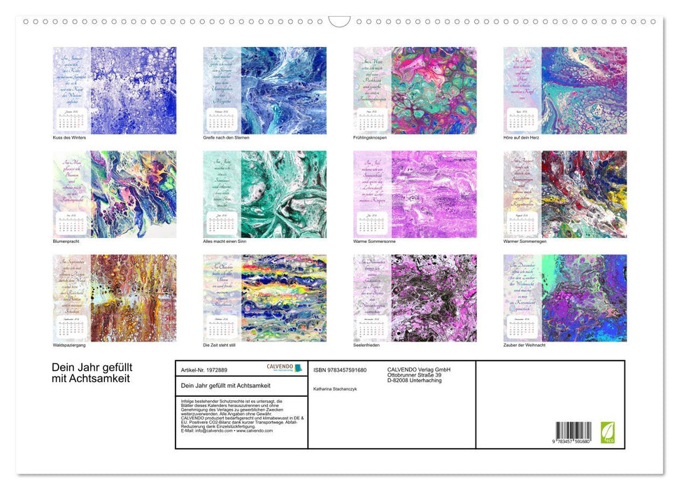 Dein Jahr gefüllt mit Achtsamkeit (CALVENDO Wandkalender 2026)