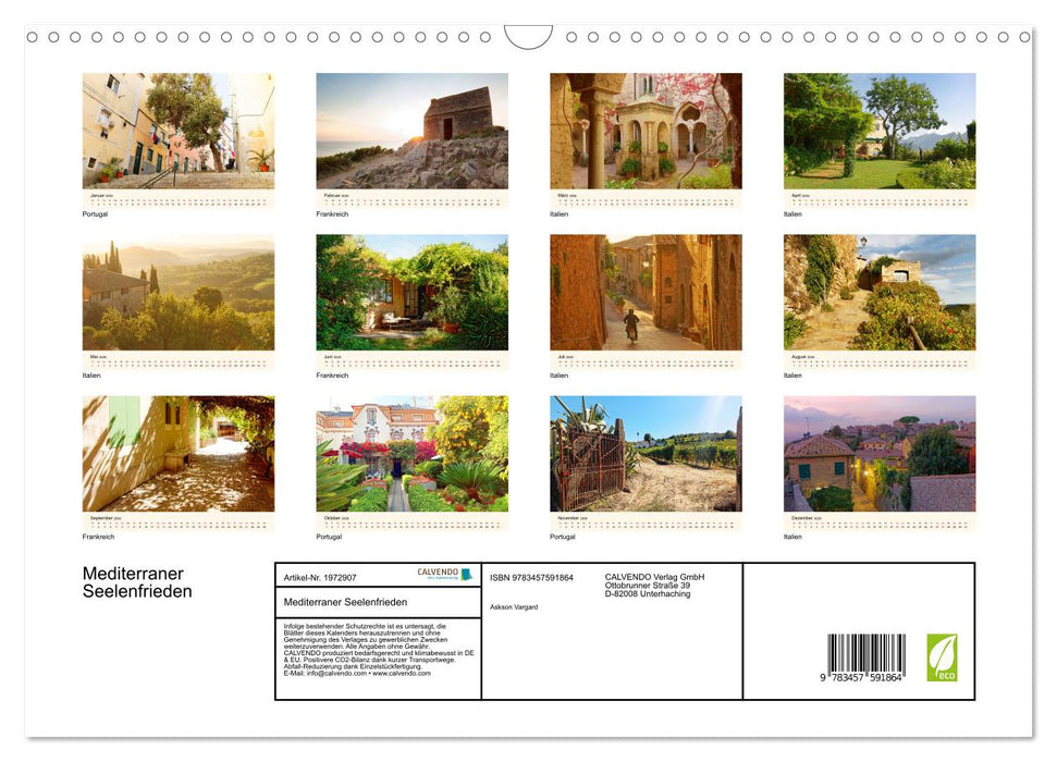Mediterraner Seelenfrieden (CALVENDO Wandkalender 2026)