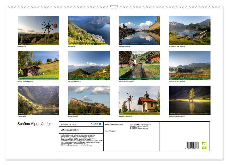 Schöne Alpenländer (CALVENDO Wandkalender 2026)