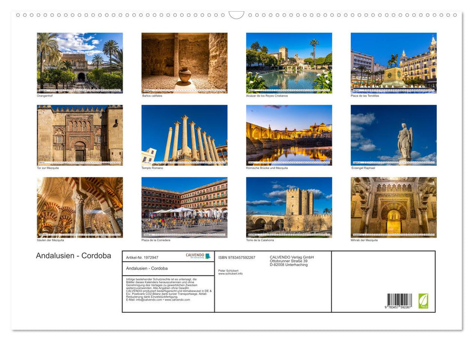 Andalusien - Cordoba (CALVENDO Wandkalender 2026)