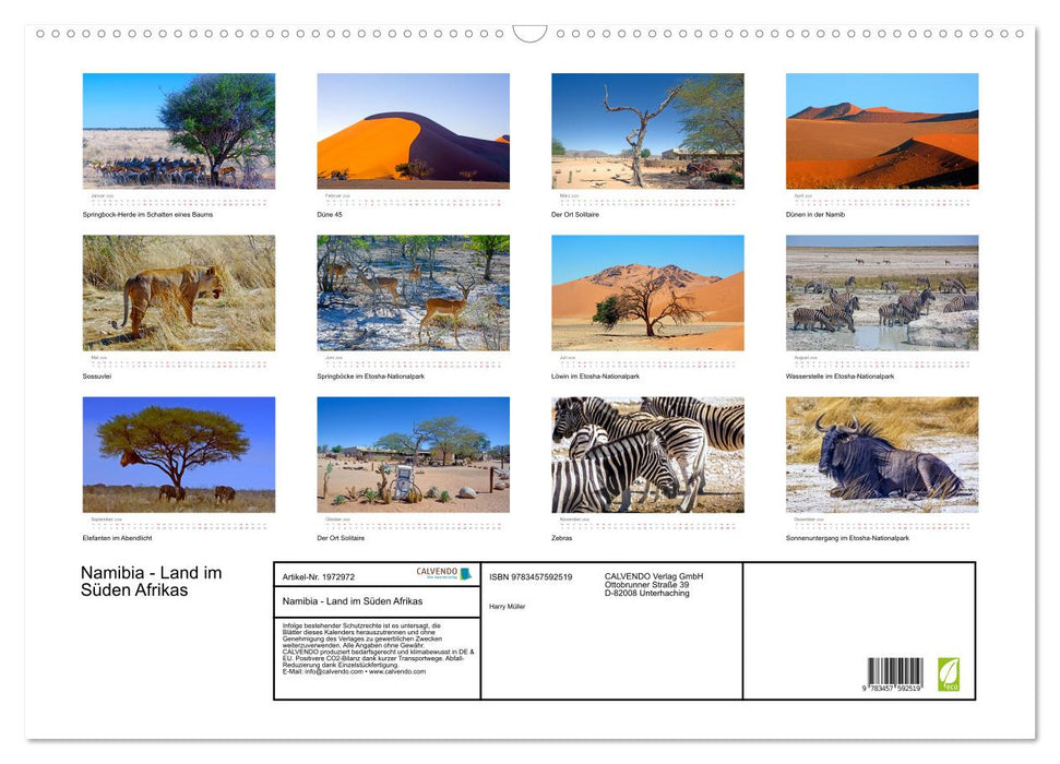 Namibia - Land im Süden Afrikas (CALVENDO Wandkalender 2026)