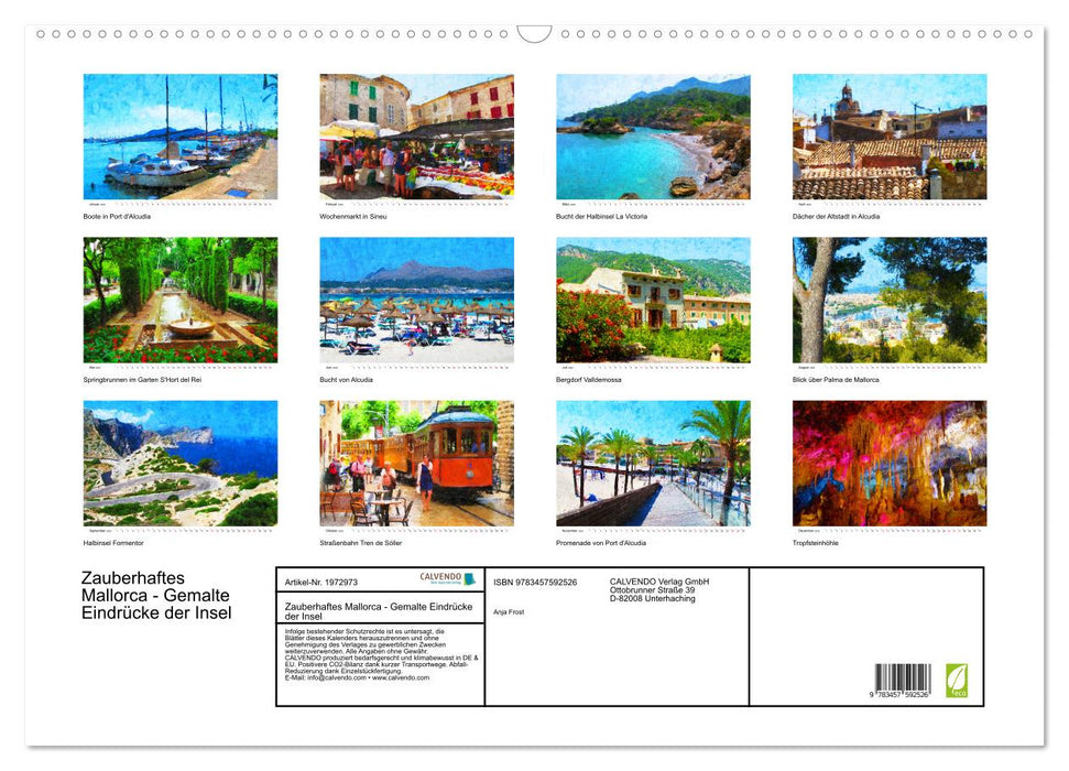 Zauberhaftes Mallorca - Gemalte Eindrücke der Insel (CALVENDO Wandkalender 2026)