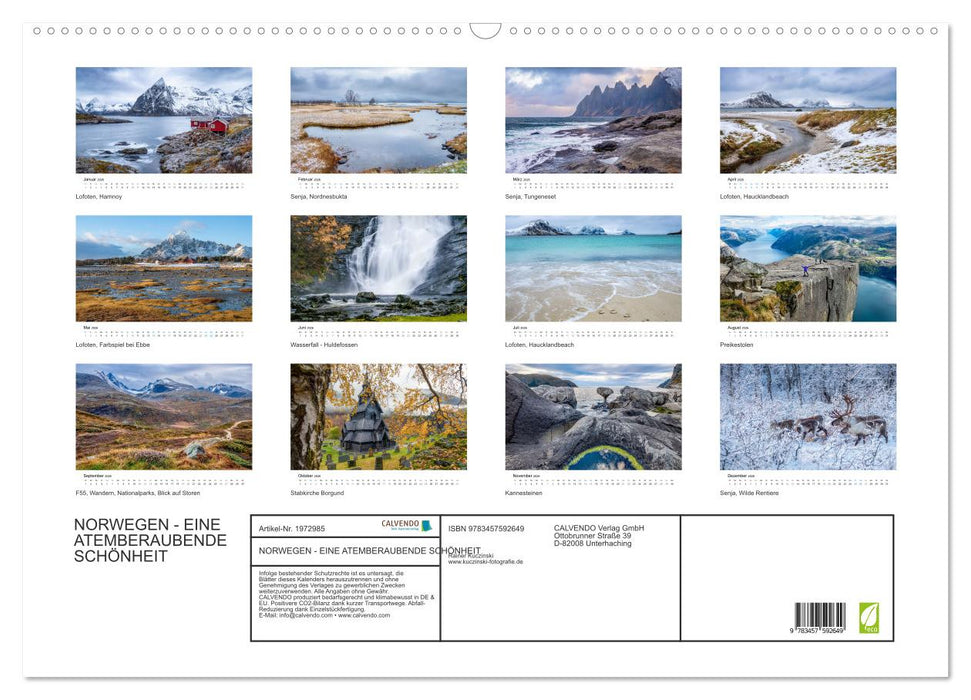 NORWEGEN - EINE ATEMBERAUBENDE SCHÖNHEIT (CALVENDO Wandkalender 2026)