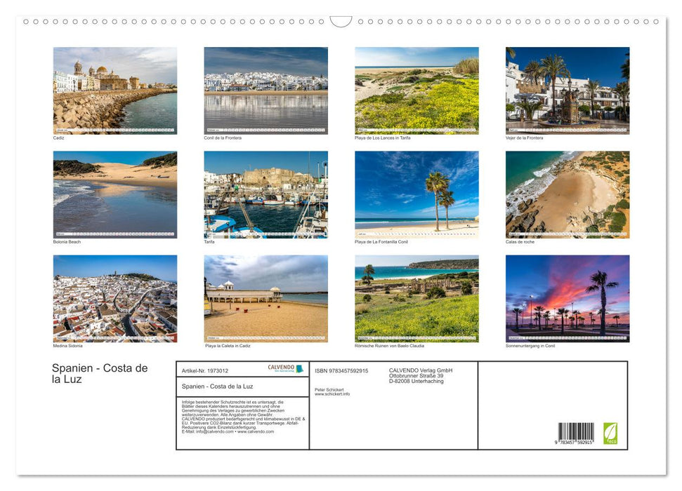Spanien - Costa de la Luz (CALVENDO Wandkalender 2026)