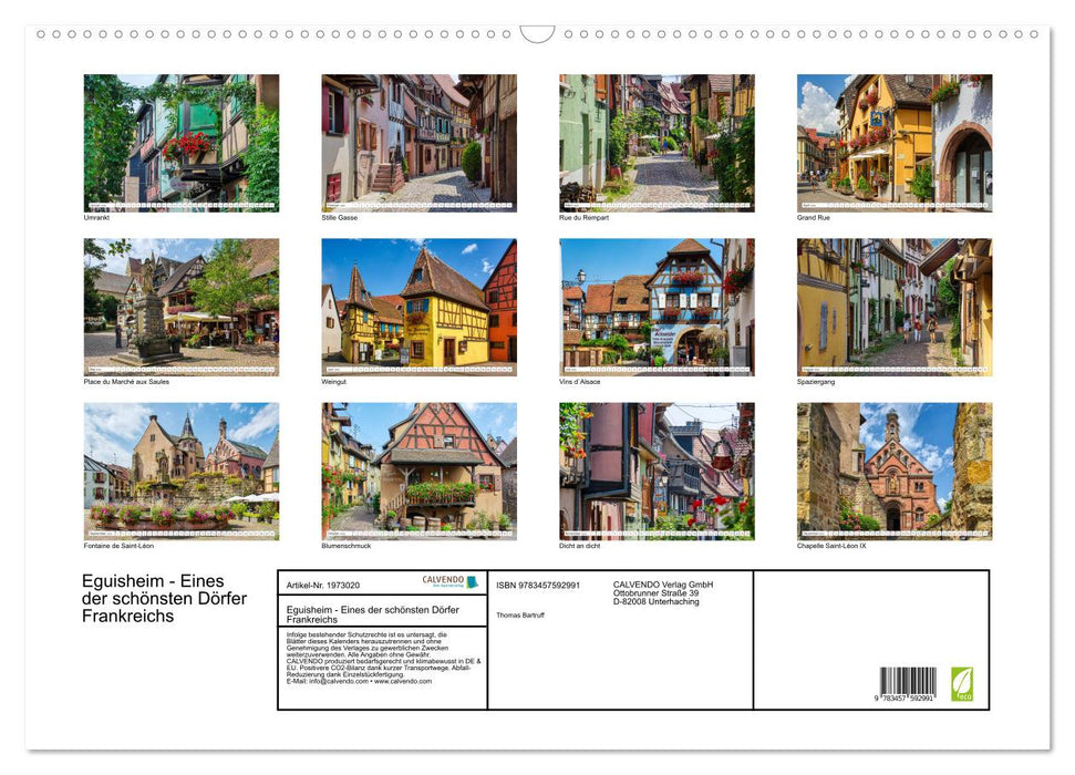 Eguisheim - Eines der schönsten Dörfer Frankreichs (CALVENDO Wandkalender 2026)