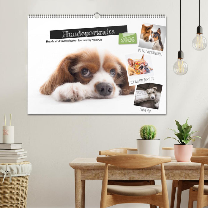 Hundeportraits, Hunde sind unsere besten Freunde by VogtArt (CALVENDO Wandkalender 2026)