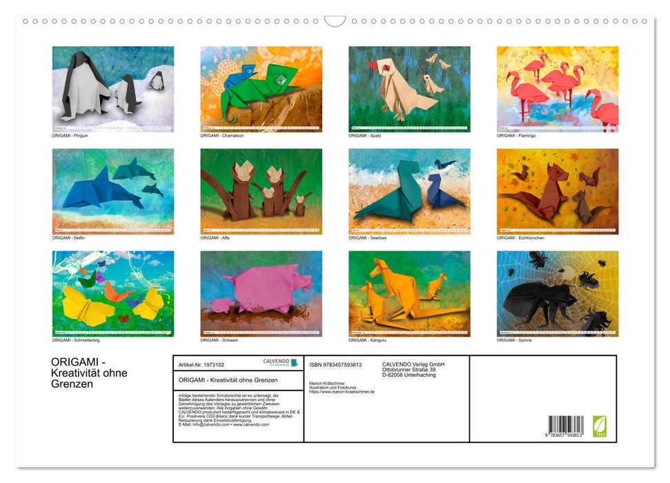 ORIGAMI - Kreativität ohne Grenzen (CALVENDO Wandkalender 2026)