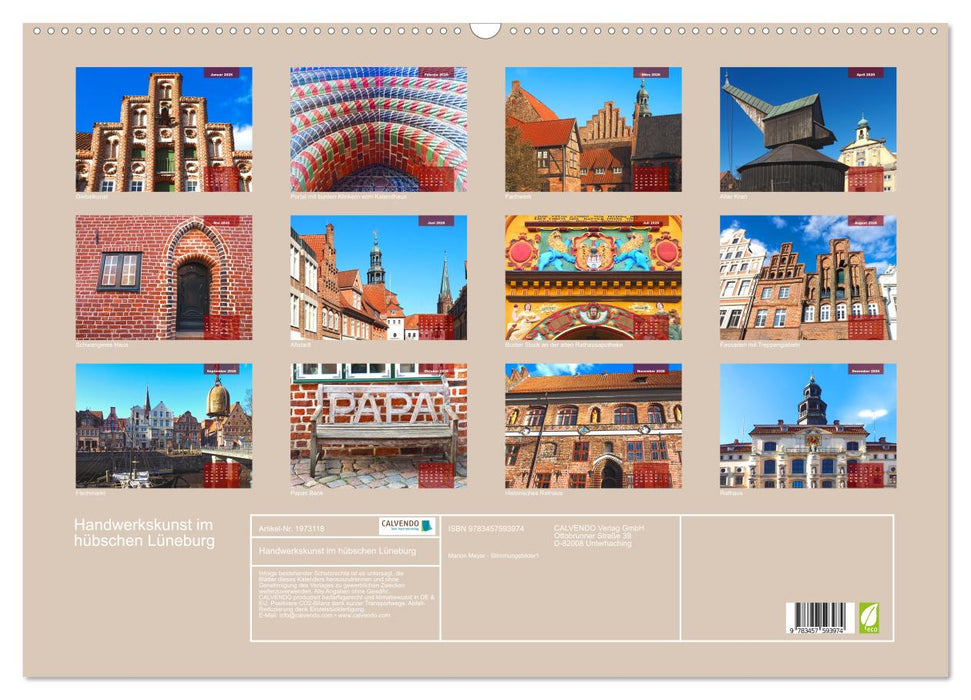 Handwerkskunst im hübschen Lüneburg (CALVENDO Wandkalender 2026)