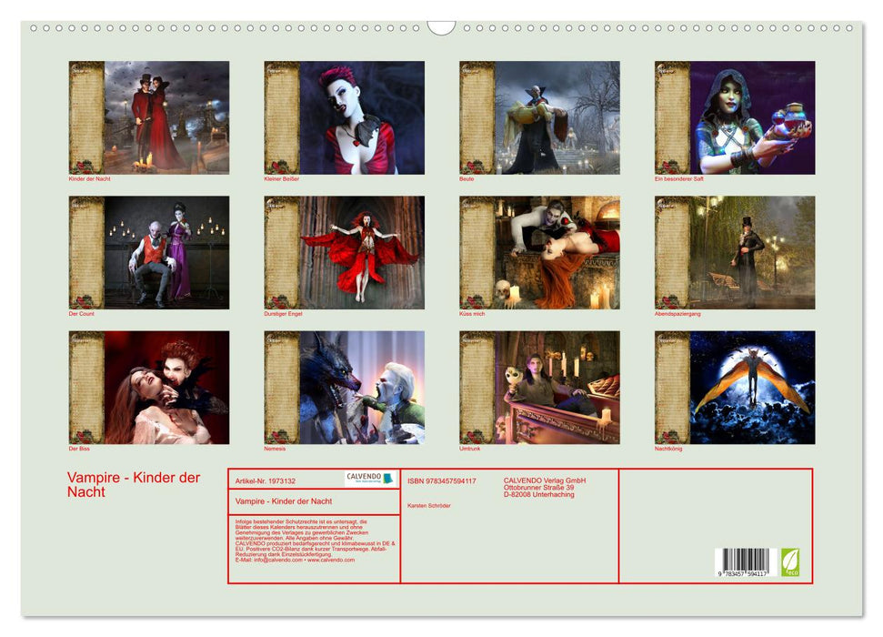 Vampire - Kinder der Nacht (CALVENDO Wandkalender 2026)