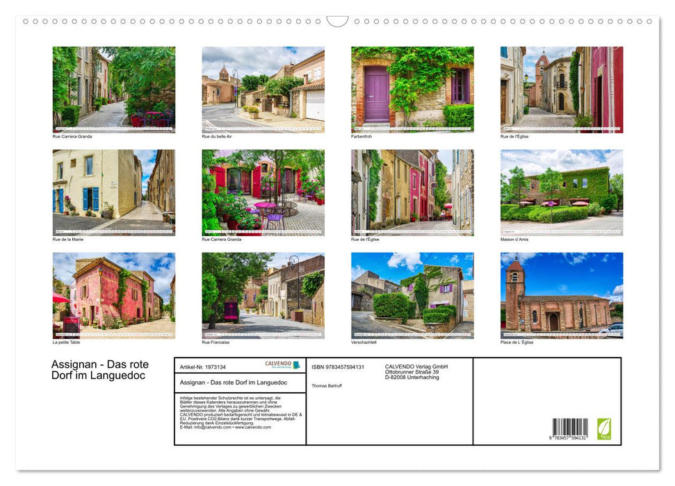 Assignan - Das rote Dorf im Languedoc (CALVENDO Wandkalender 2026)