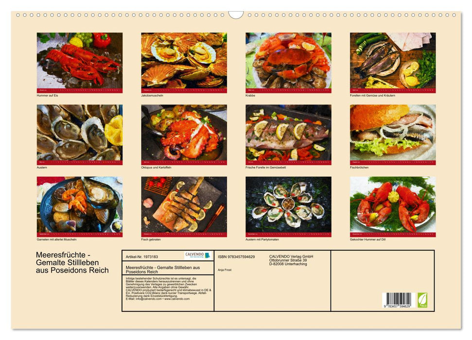Meeresfrüchte - Gemalte Stillleben aus Poseidons Reich (CALVENDO Wandkalender 2026)