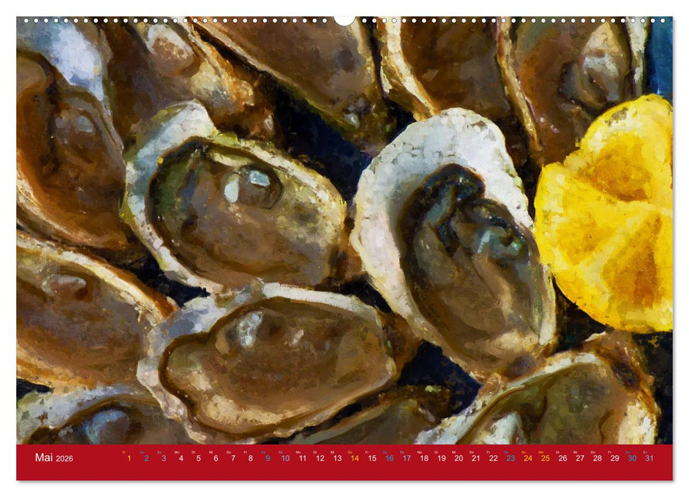 Meeresfrüchte - Gemalte Stillleben aus Poseidons Reich (CALVENDO Wandkalender 2026)