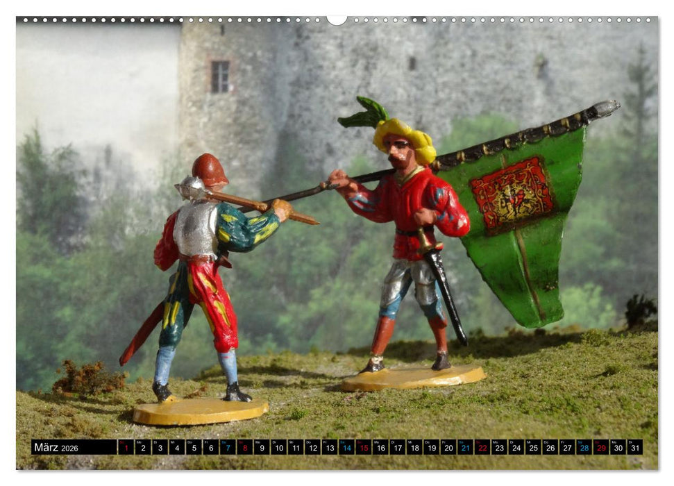 Landsknechte und Ritter im Modell (CALVENDO Wandkalender 2026)