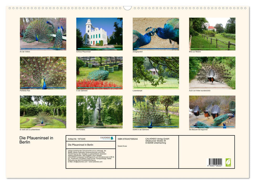 Die Pfaueninsel in Berlin (CALVENDO Wandkalender 2026)