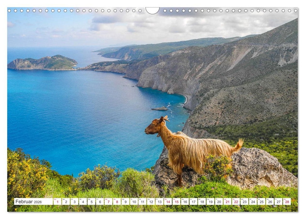 Kefalonia, Inseltraum in Blau (CALVENDO Wandkalender 2026)
