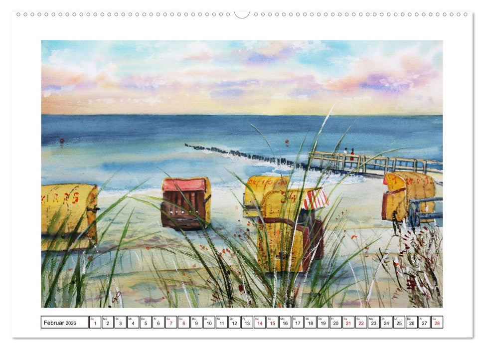 Norddeutschland in Aquarell (CALVENDO Premium Wandkalender 2026)