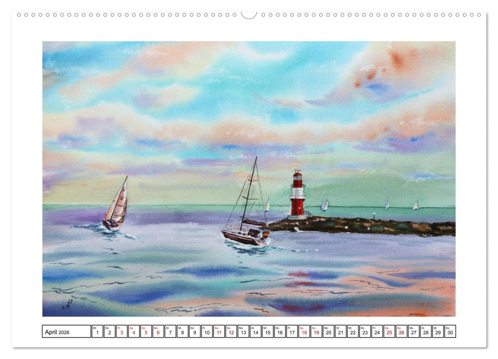 Norddeutschland in Aquarell (CALVENDO Premium Wandkalender 2026)