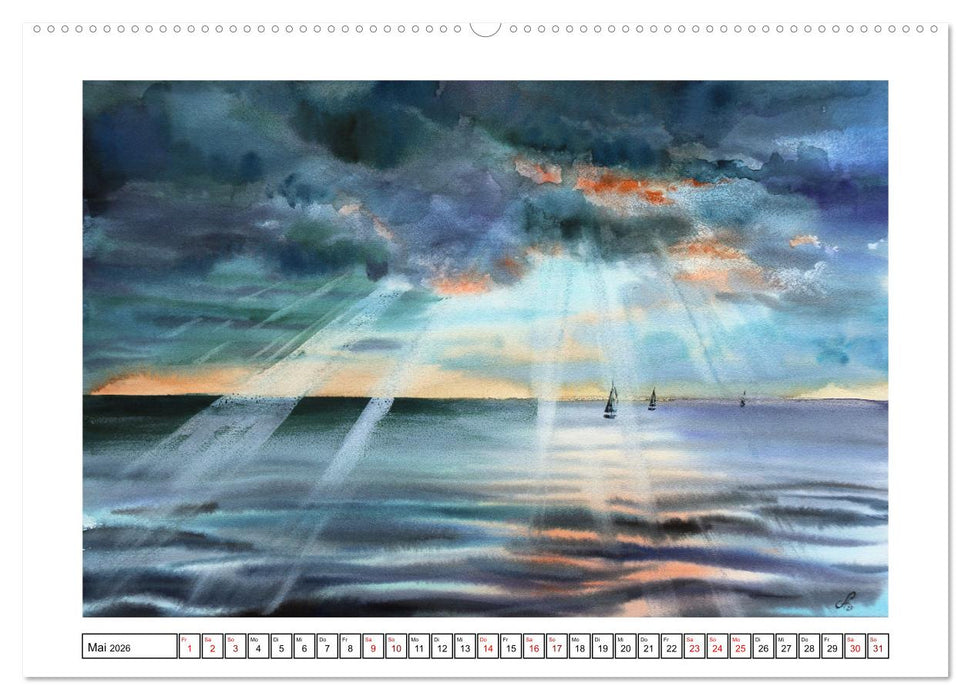 Norddeutschland in Aquarell (CALVENDO Premium Wandkalender 2026)