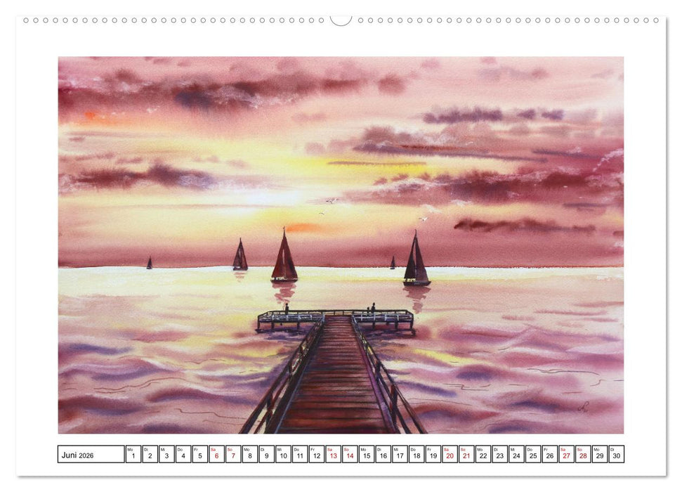 Norddeutschland in Aquarell (CALVENDO Premium Wandkalender 2026)