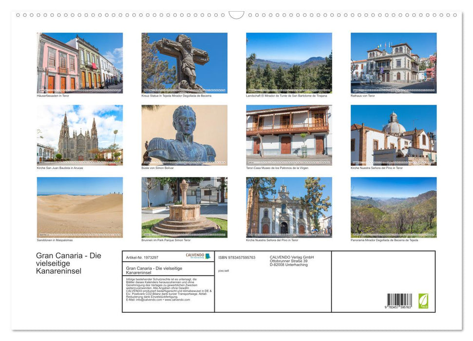 Gran Canaria - Die vielseitige Kanareninsel (CALVENDO Wandkalender 2026)