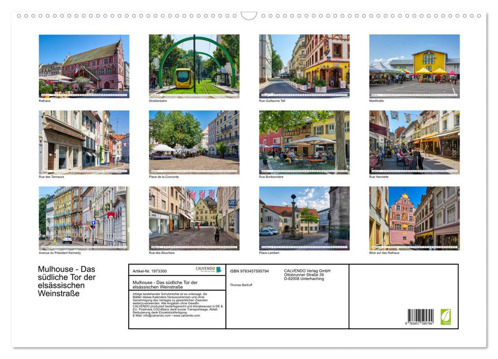 Mulhouse - Das südliche Tor der elsässischen Weinstraße (CALVENDO Wandkalender 2026)