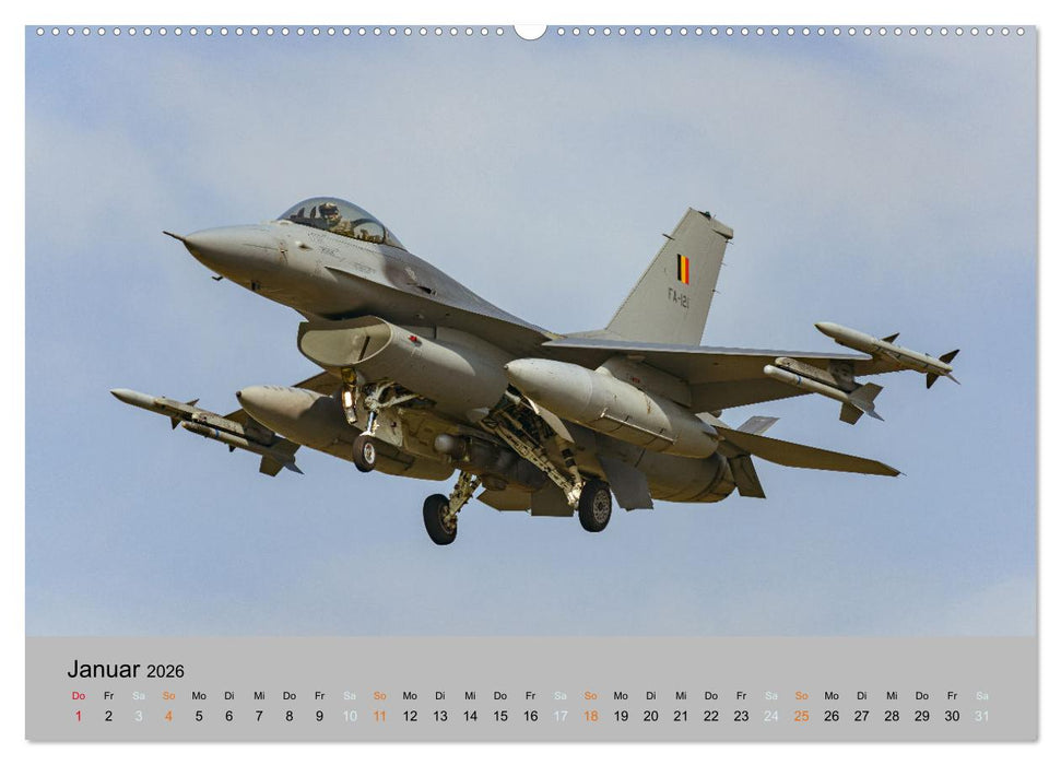Kampfjet F-16 The Fighting Falcon (CALVENDO Premium Wandkalender 2026)