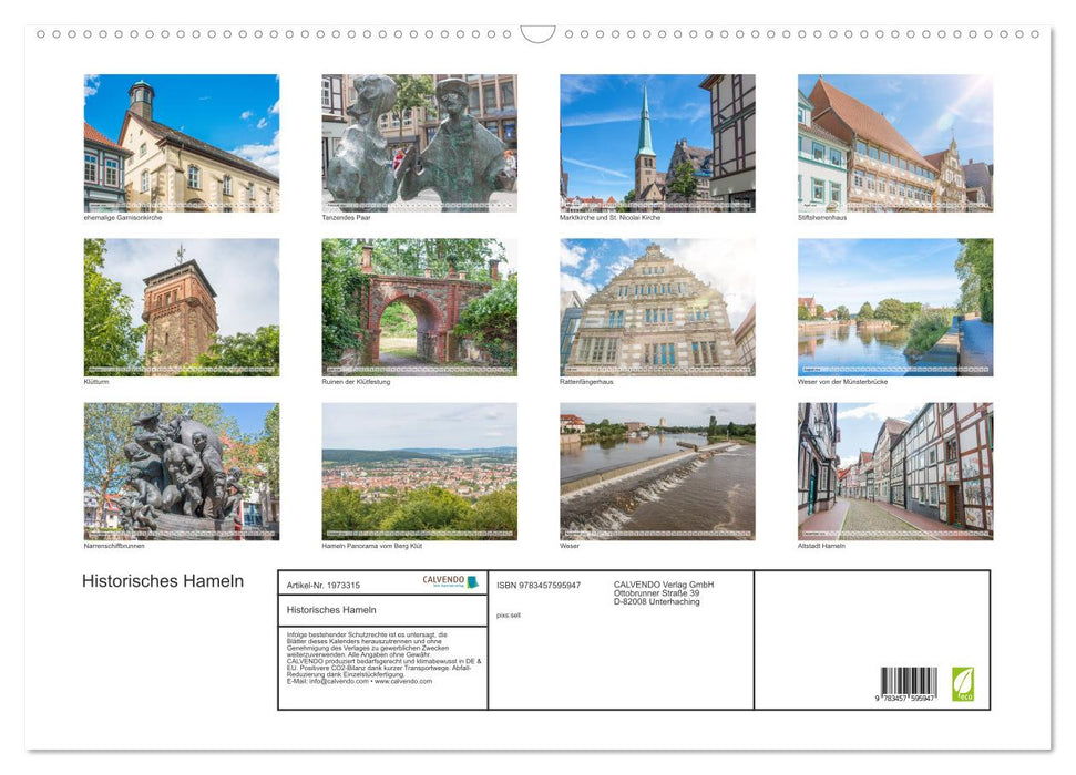 Historisches Hameln (CALVENDO Wandkalender 2026)