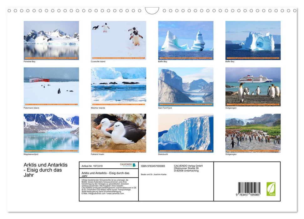 Arktis und Antarktis - Eisig durch das Jahr (CALVENDO Wandkalender 2026)