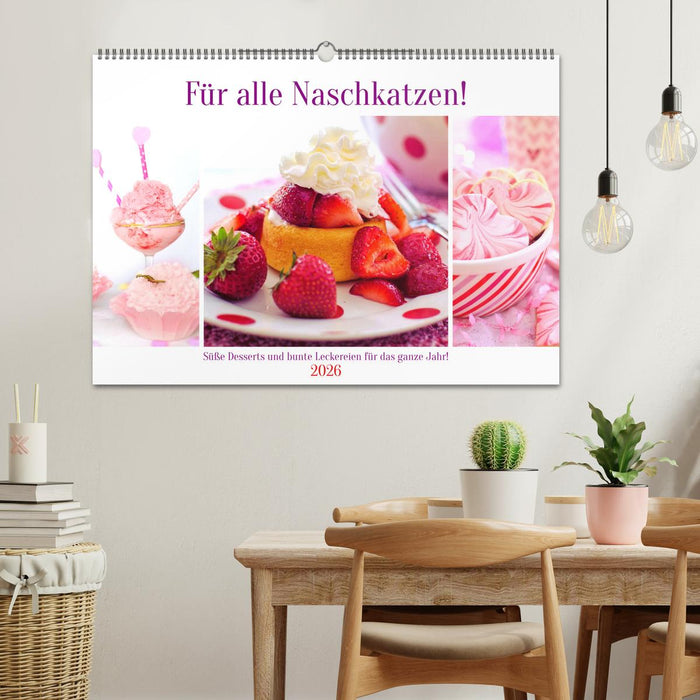 Für alle Naschkatzen! Süße Desserts und bunte Leckereien für das ganze Jahr! (CALVENDO Wandkalender 2026)