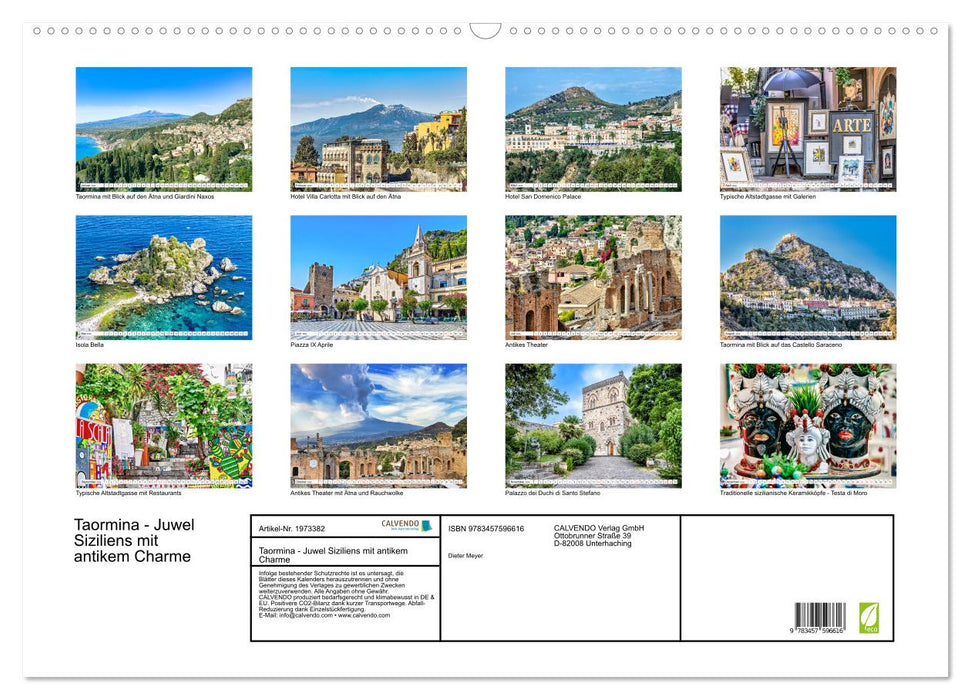Taormina - Juwel Siziliens mit antikem Charme (CALVENDO Wandkalender 2026)
