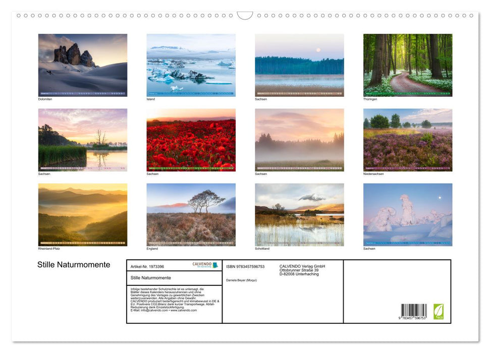 Stille Naturmomente (CALVENDO Wandkalender 2026)