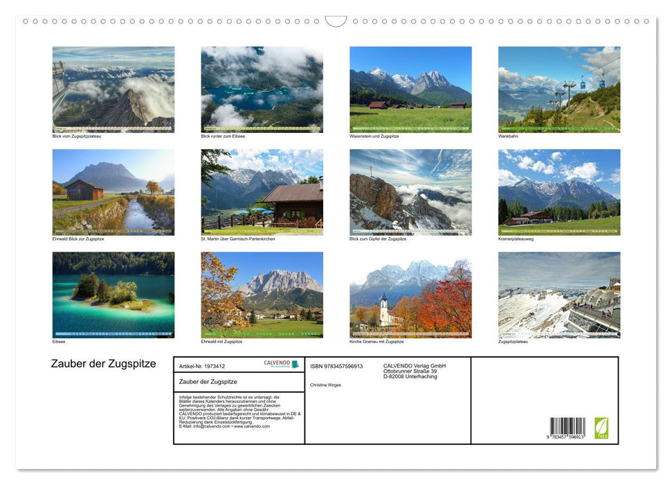 Zauber der Zugspitze (CALVENDO Wandkalender 2026)