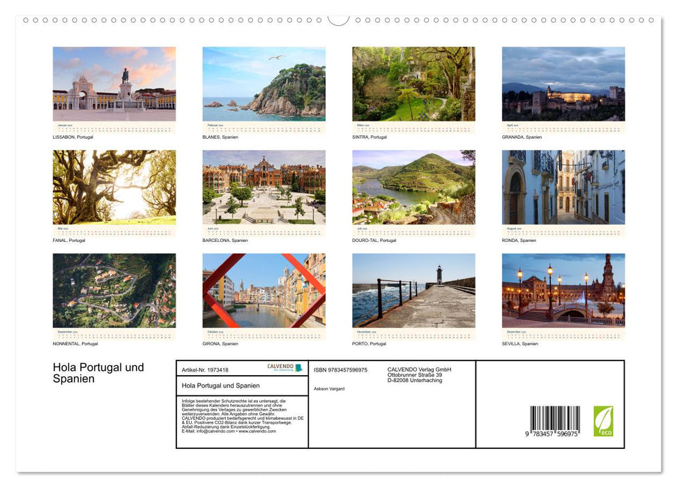 Hola Portugal und Spanien (CALVENDO Wandkalender 2026)