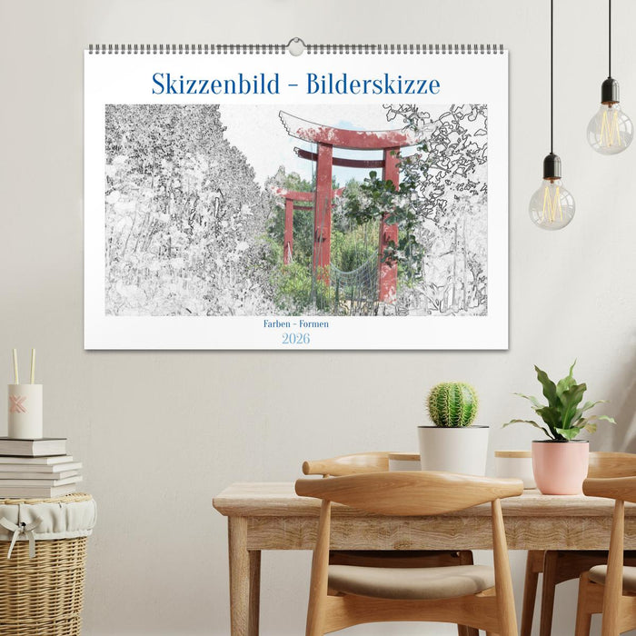Skizzenbilder - Bilderskizzen (CALVENDO Wandkalender 2026)