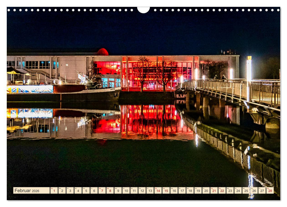 Lübeck bei Nacht (CALVENDO Wandkalender 2026)