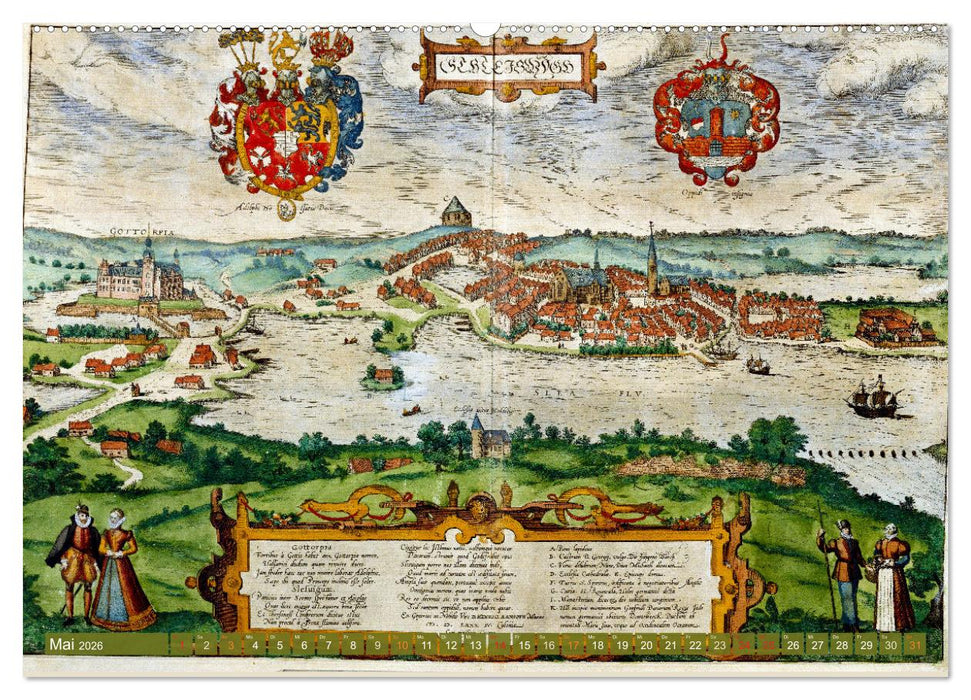 Städte mit Geschichte: Historische Zeichnungen, Stiche, Drucke (CALVENDO Wandkalender 2026)