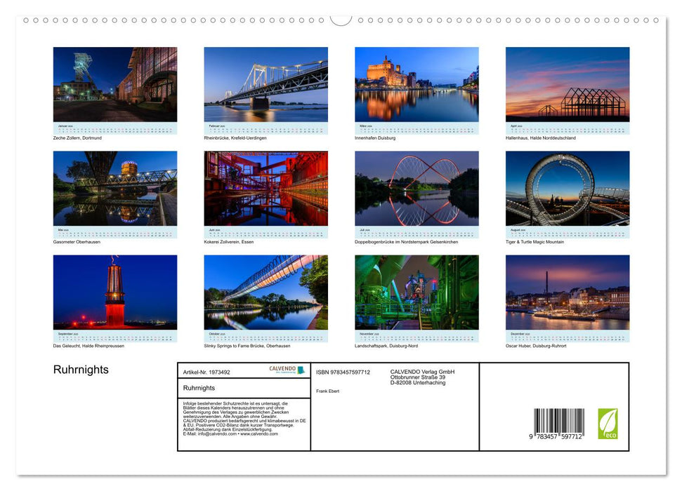 Ruhrnights (CALVENDO Wandkalender 2026)