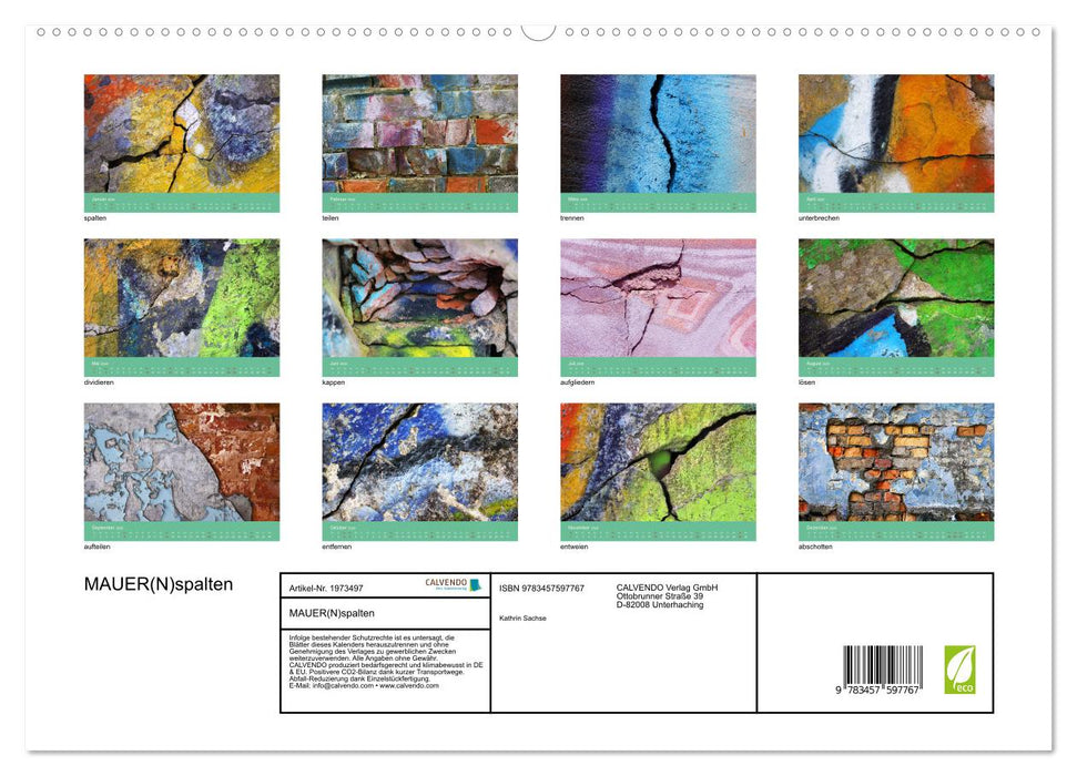 MAUER(N)spalten (CALVENDO Wandkalender 2026)