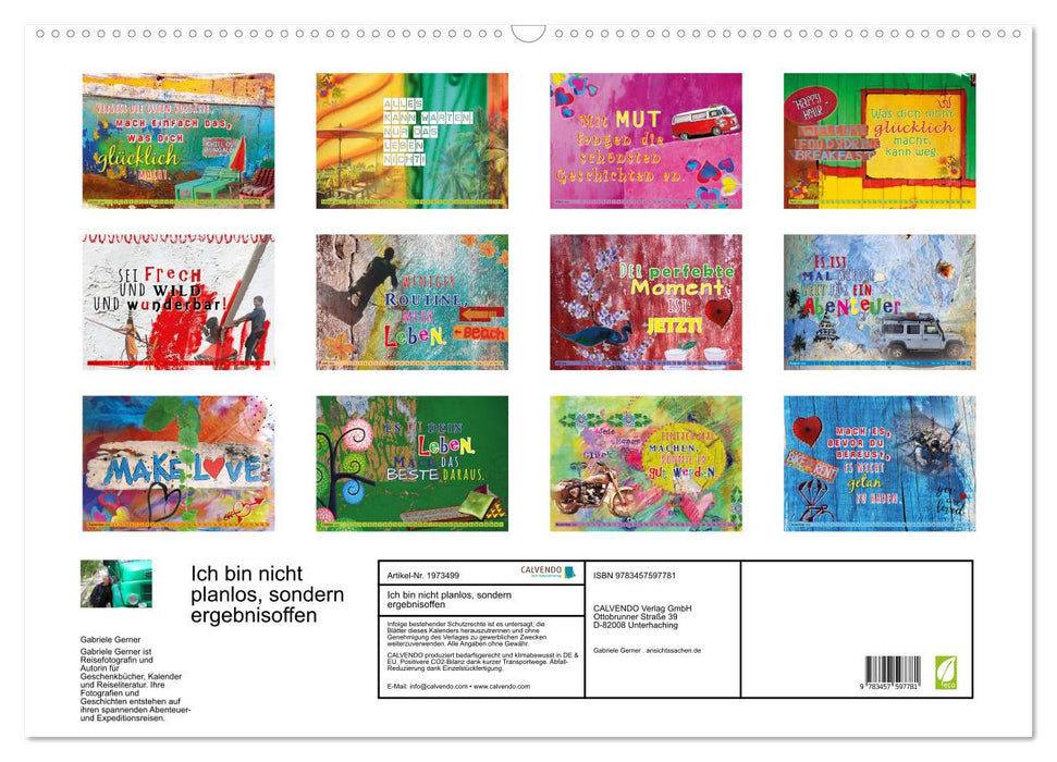 Ich bin nicht planlos, sondern ergebnisoffen (CALVENDO Wandkalender 2026)