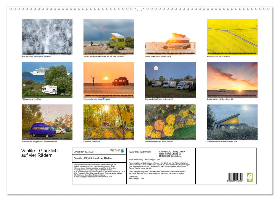 Vanlife - Glücklich auf vier Rädern (CALVENDO Wandkalender 2026)