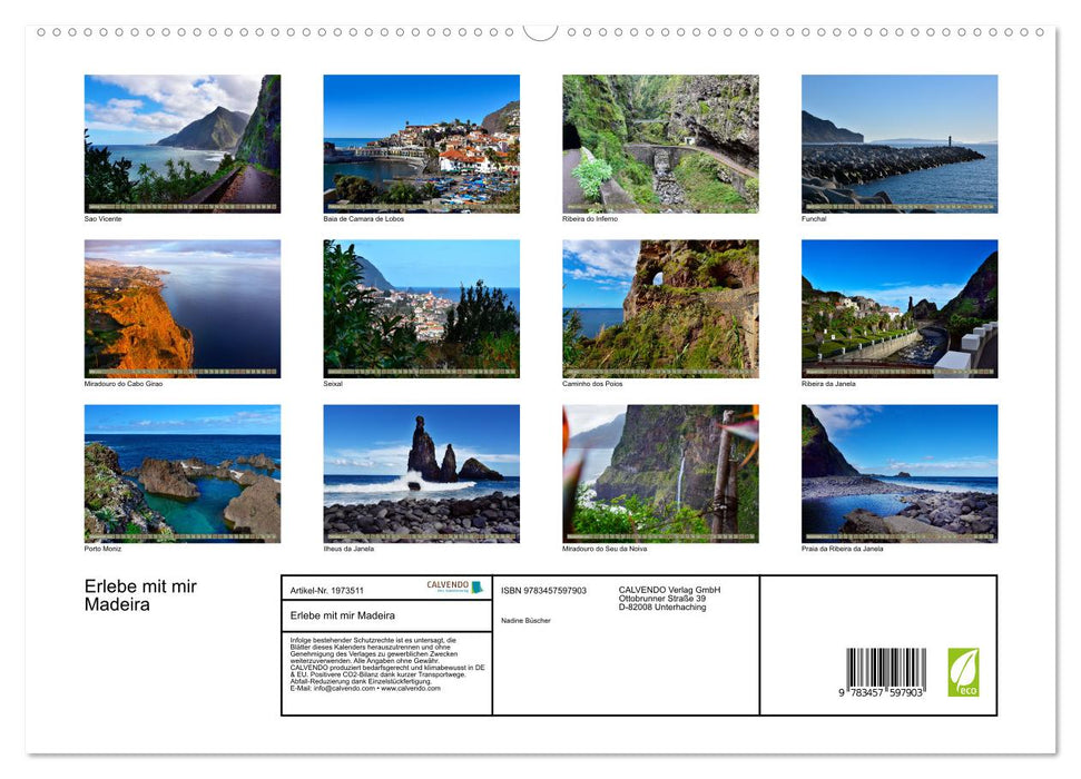 Erlebe mit mir Madeira (CALVENDO Wandkalender 2026)