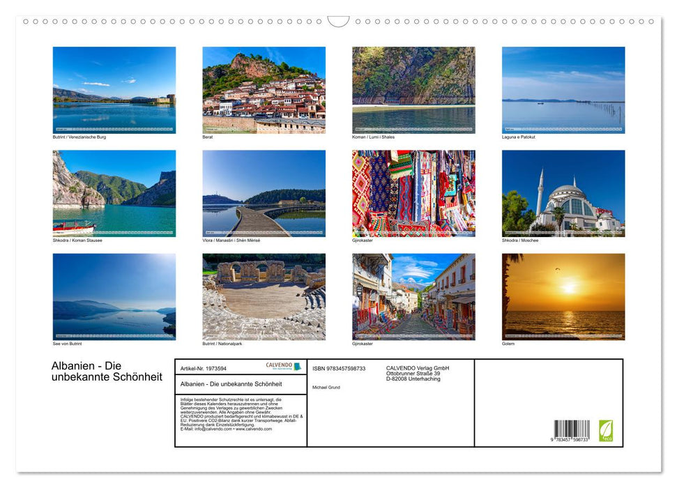 Albanien - Die unbekannte Schönheit (CALVENDO Wandkalender 2026)