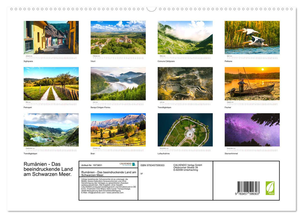 Rumänien - Das beeindruckende Land am Schwarzen Meer. (CALVENDO Wandkalender 2026)