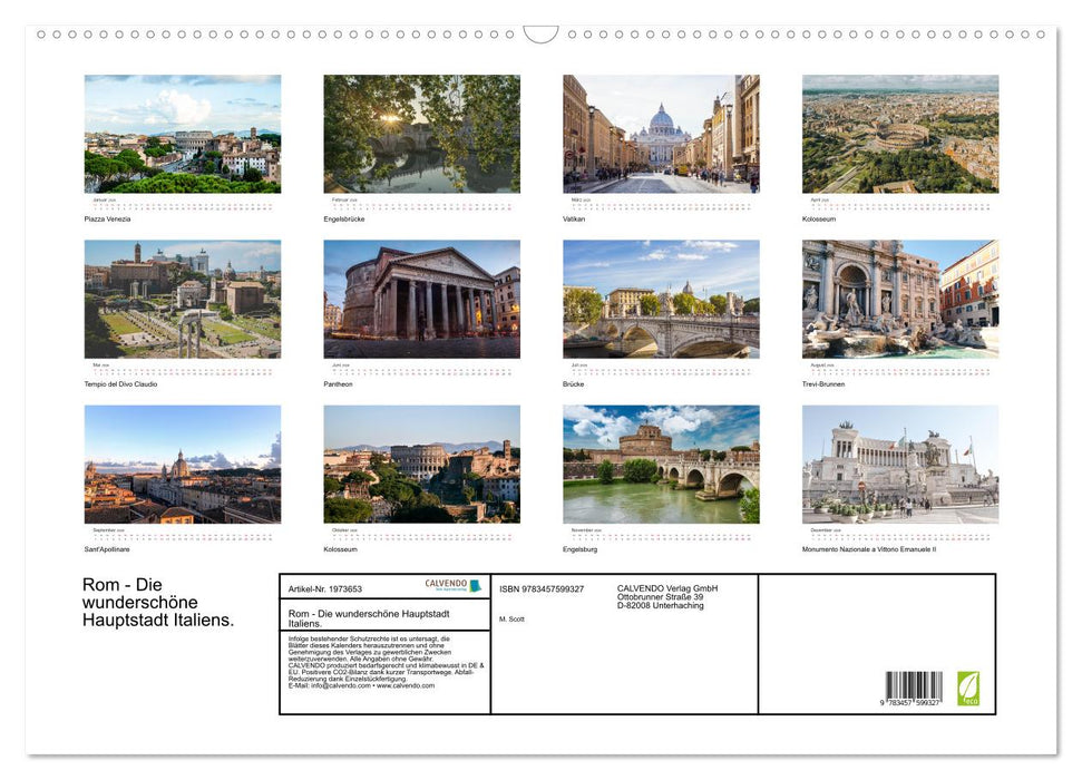Rom - Die wunderschöne Hauptstadt Italiens. (CALVENDO Wandkalender 2026)