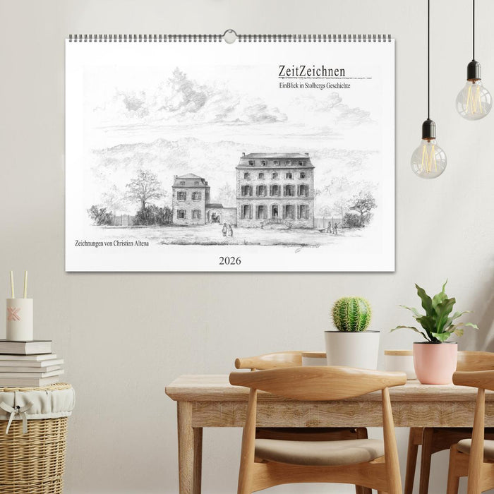 ZeitZeichnen - EinBlick in Stolbergs Geschichte (CALVENDO Wandkalender 2026)