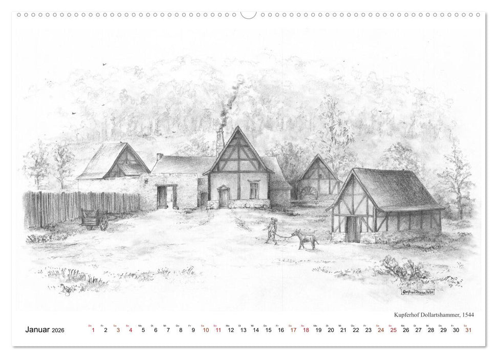 ZeitZeichnen - EinBlick in Stolbergs Geschichte (CALVENDO Wandkalender 2026)