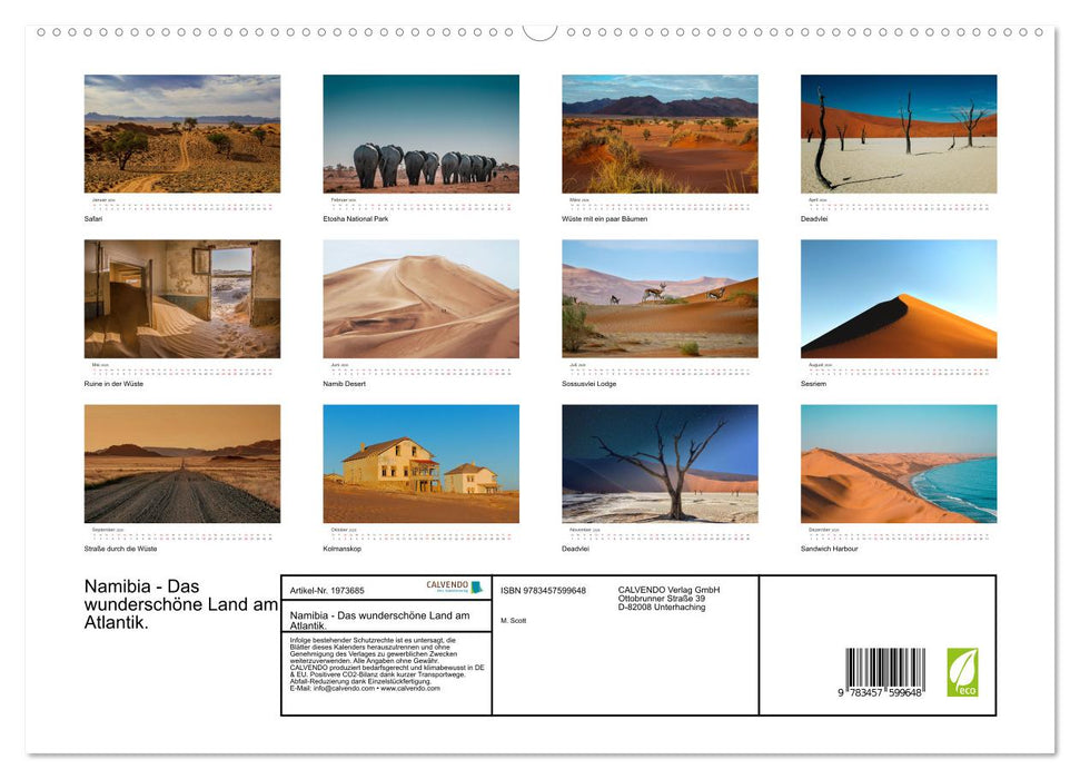 Namibia - Das wunderschöne Land am Atlantik. (CALVENDO Wandkalender 2026)