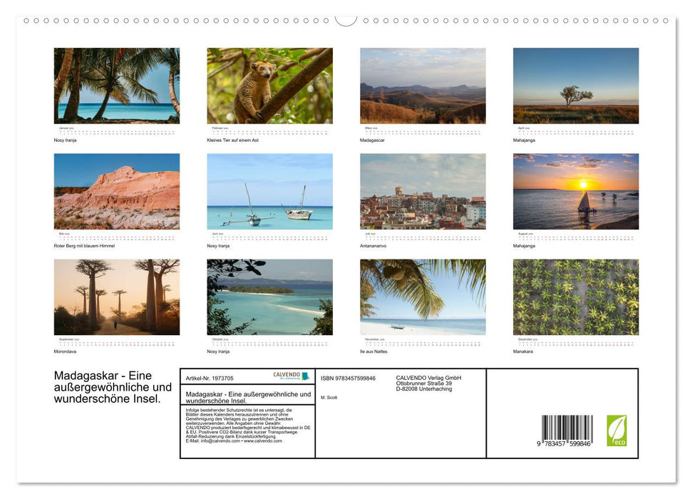 Madagaskar - Eine außergewöhnliche und wunderschöne Insel. (CALVENDO Wandkalender 2026)
