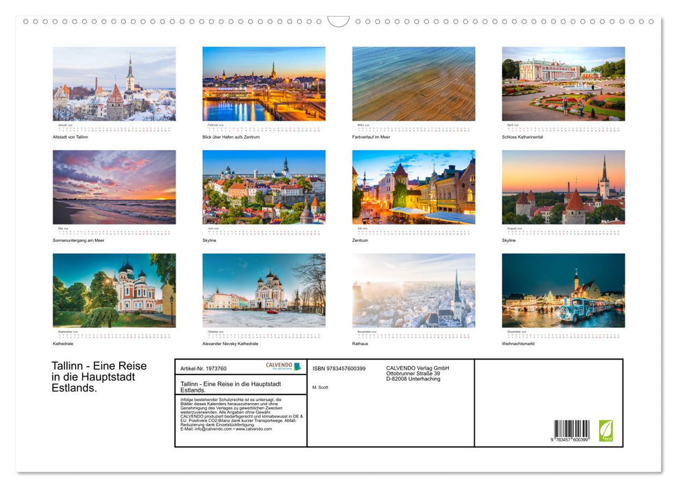 Tallinn - Eine Reise in die Hauptstadt Estlands. (CALVENDO Wandkalender 2026)